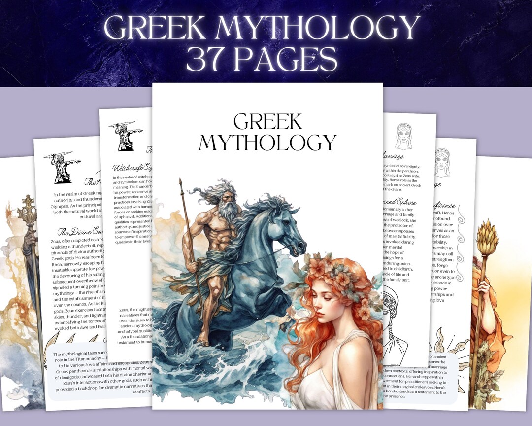 Greek Mythology Gods and Goddesses Printable Grimoire Pages - Etsy