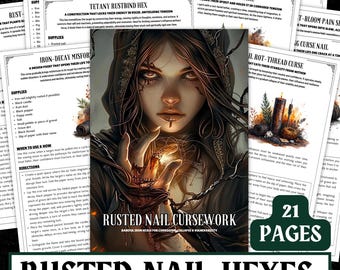 Rusted Nail Cursework – Baneful Iron Hexes for Corrosion, Collapse & Vulnerability | Printable Witchcraft Grimoire Pages