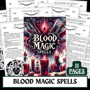 Printable Blood Magic Spells | Grimoire Pages (PDF A4/A5/US Letter)