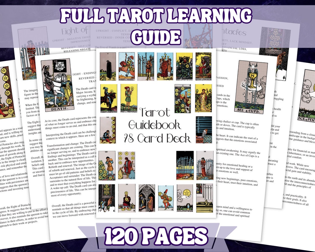 Printable Tarot Guidebook A4 Size 120 Pages , Learn Tarot From Scratch ...