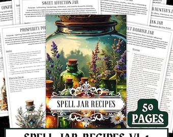 Spell Jar Recipes Grimoire | Witchcraft Intentions, Magic Download (PDF)