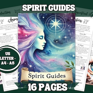 Conjunto de Grimórios Imprimíveis Spirit Guides – A4, A5, Carta dos EUA Download Digital Grimório Imprimível e Páginas do Livro das Sombras
