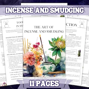Incense and Smudging Printable  Pages , Printable Set of Mystical Knowledge , Printable Grimoire Pages