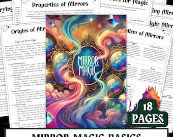 Mirror Magic Grimoire Printable Set | Scrying, Protection Spells (Digital Download)