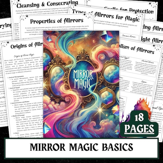 Mirror Magic Grimoire Printable Set | Scrying, Protection Spells (Digital Download)