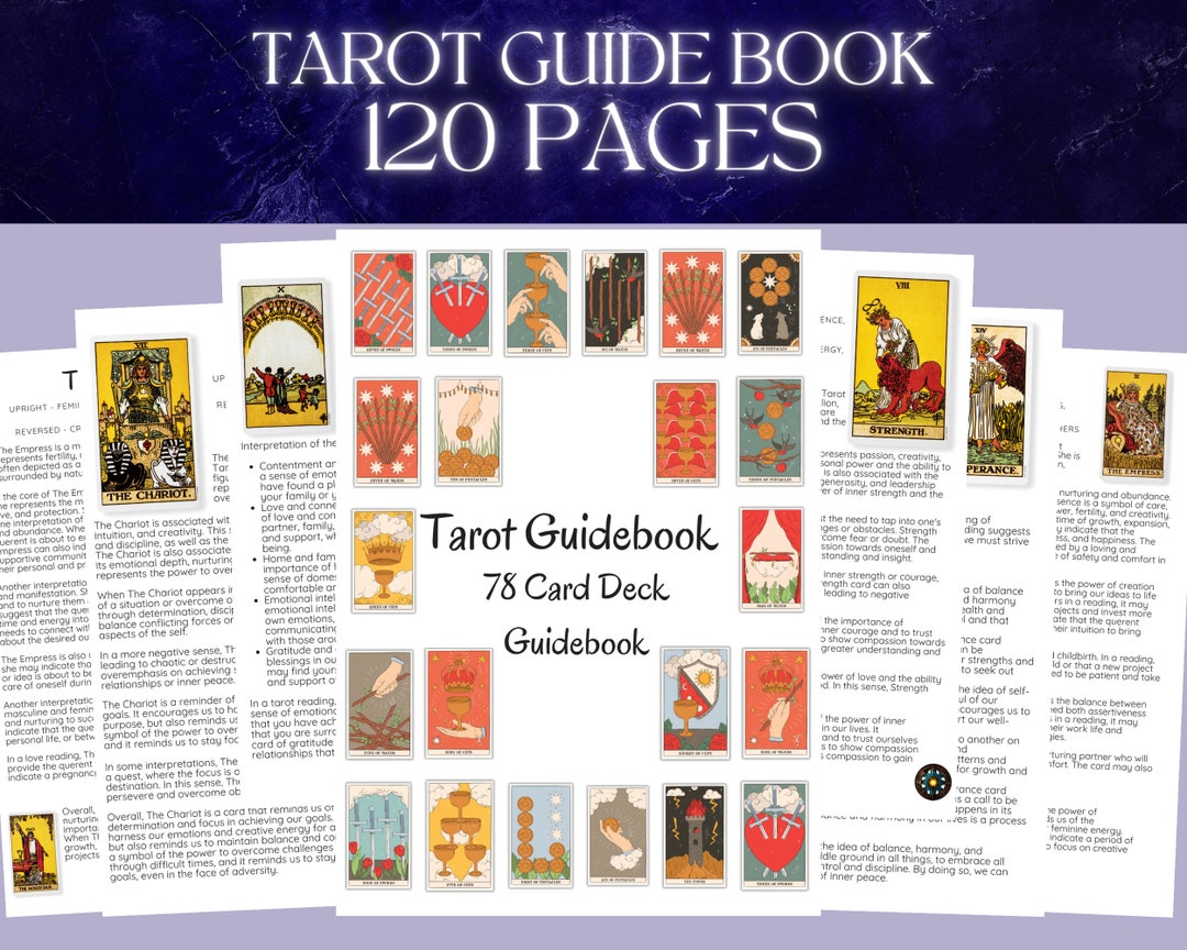 Printable Tarot Guidebook A4 Size 120 Pages Learn Tarot From - Etsy
