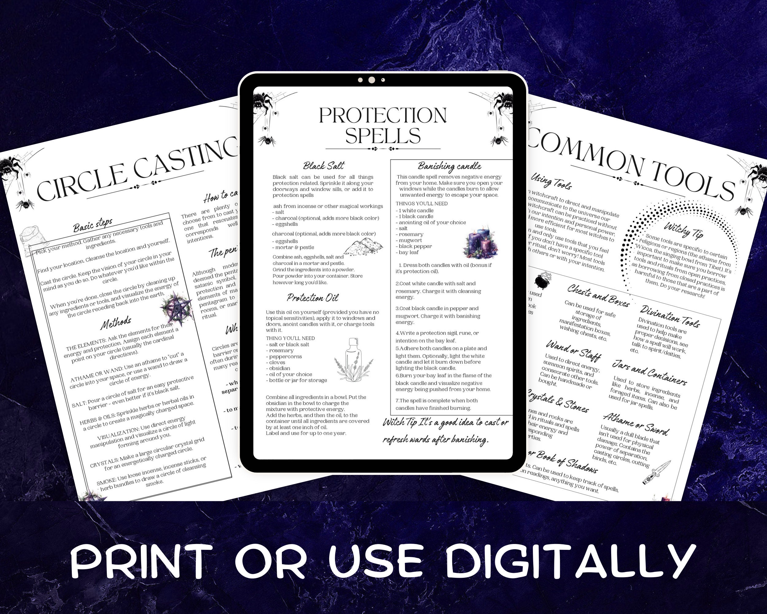 Spell Work the Basics Printable Grimoire Pages BOS Into to Witchcraft ...