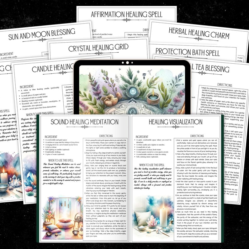 Health & Wellness Spells Printable | Grimoire Pages (PDF) image 7