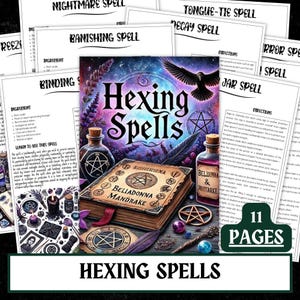Witchcraft Hexing Spells | Traditional Grimoire Pages (Printable PDF)
