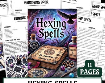 Witchcraft Hexing Spells | Traditional Grimoire Pages (Printable PDF)