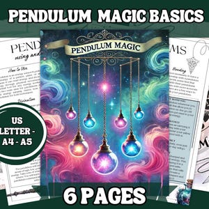 Pendulum Divination Printable Grimoire Pages - Learn Pendulum Magic, Activate & Communicate with Pendulums, Blank Pendulum Board Set