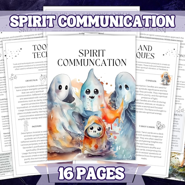 Spirit Communication Explained , Printable Grimoire and Book Of Shadow Pages