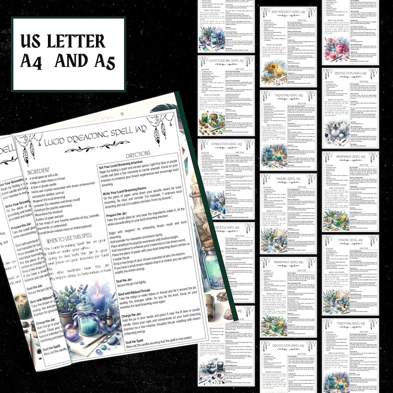 Printable Spell Jar Recipes | Grimoire Pages, Herbal Magic (PDF) image 7
