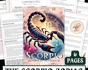 Scorpio Zodiac Grimoire Pages | Witchy Astrology Guide (PDF Digital Download)