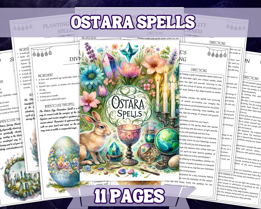 Printable Ostara Spell Set 10 Spells - A4 Paper Size - Digital Download ...