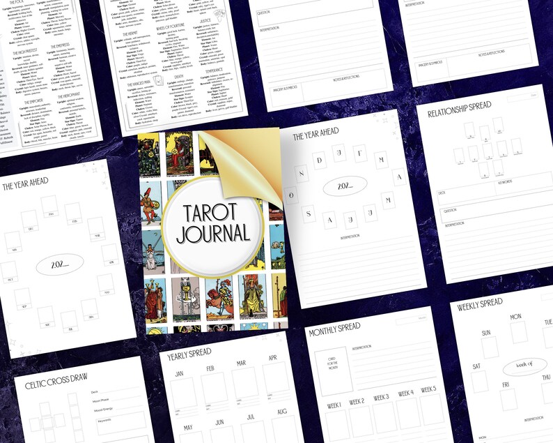 Raider-waite Inspired Tarot Journal With Tarot Cheat Sheets Classic ...