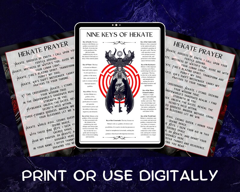 Printable Hekate Keys and Prayer Set , Digital Download , Printable ...