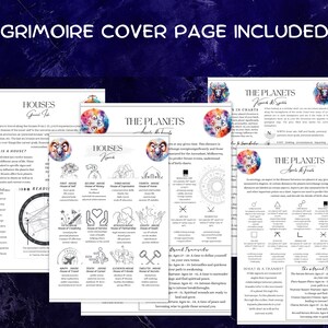 Houses &amp; Planets Cheat Sheet - Reference Guide - Printable Grimoire Pages - Intro to Astrology ...