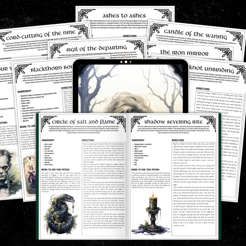 Pagine stampabili di incantesimi di esilio / Grimorio di stregoneria (download digitale) immagine 6