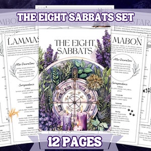 The 8 Sabbats Printable Grimoire , Celebrate the Wheel of the Year with Wisdom and Magic , Printable Grimoire Pages