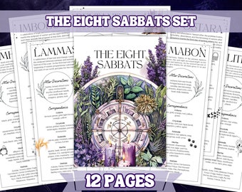 Die 8 Sabbats Druckbares Grimoire, Feiern Sie das Rad des Jahres mit Weisheit und Magie, druckbare Grimoire-Seiten