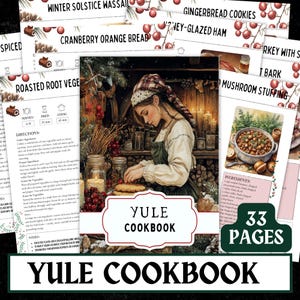 Yule Cookbook | Winter Solstice Recipe Collection | Digital Download A4, A5, US Letter