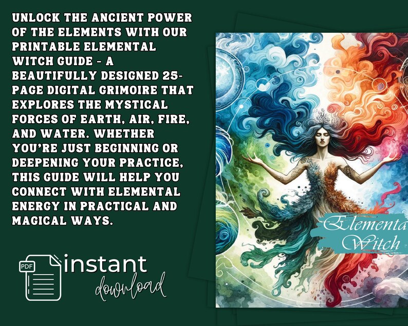 Printable Elemental Witch Guide | Magic Grimoire (digital Download) - Etsy