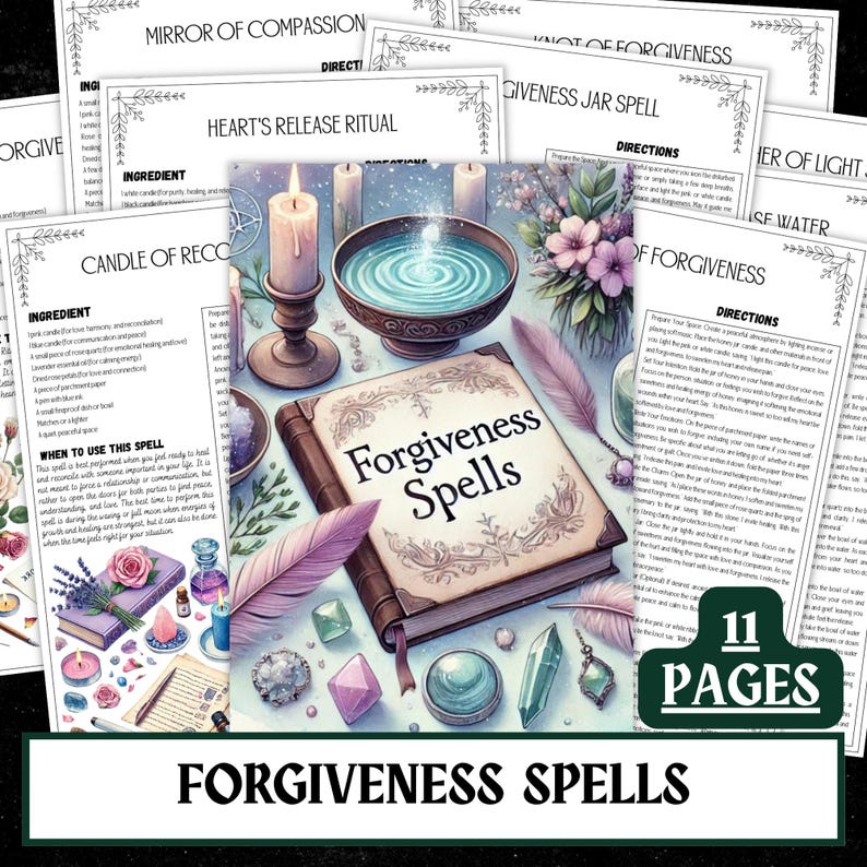 Forgiveness Spells Set | Healing Rituals, Grimoire Pages (Digital Download) image 1