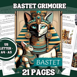 Bastet-aanbiddingsgids: afdrukbare grimoire-pagina's | A4, US Letter A5 | Oude Egyptische godin van bescherming en genade