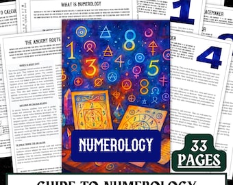 Numerologie Grimoire afdrukbaar: gids magische getallen (digitale download)