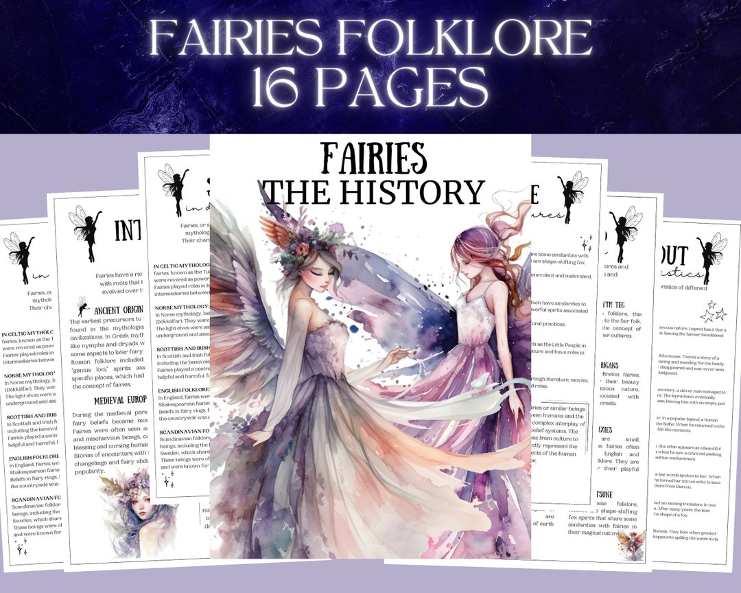 Fairy History and Folklore Printable Grimoire and Book of Etsy