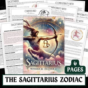 Sagittarius Zodiac Grimoire Pages | Witchy Astrology Book (PDF) image 1