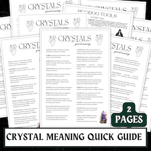 Crystal Meanings Quick Guide | Grimoire Reference (Printable Download)
