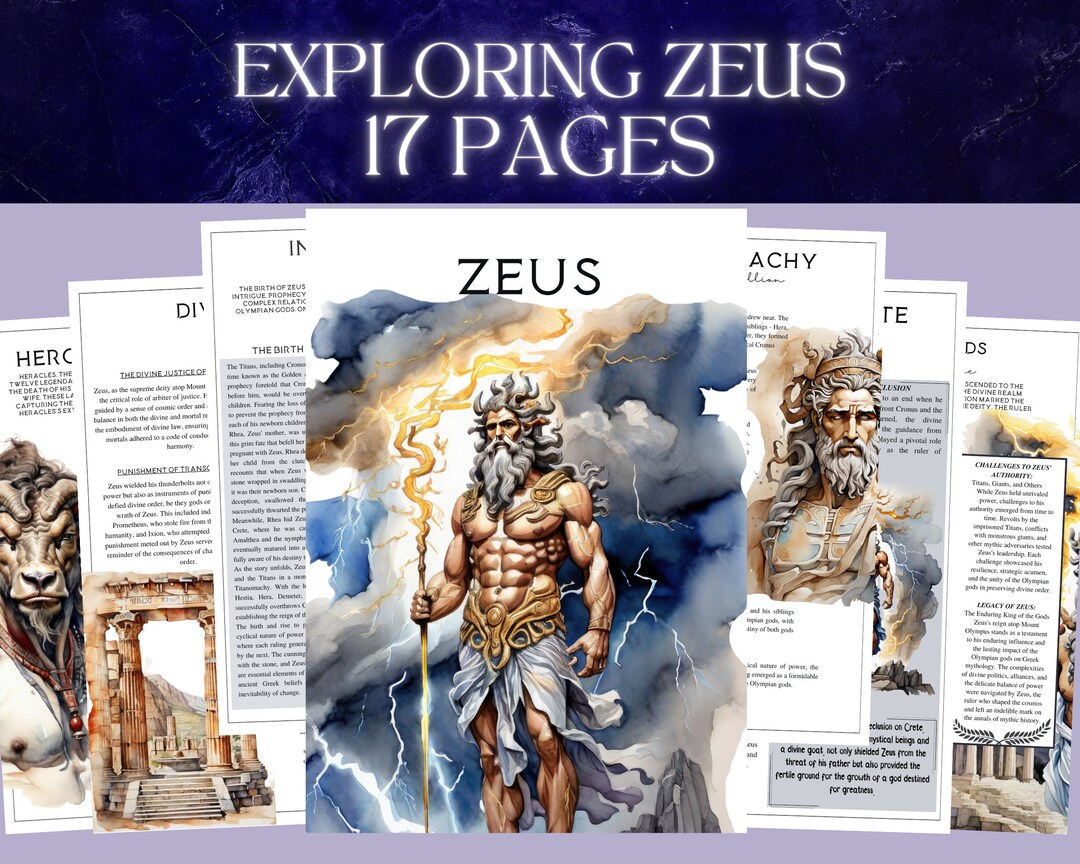 Ensemble imprimable de la mythologie de Zeus divin 17 pages - Etsy France