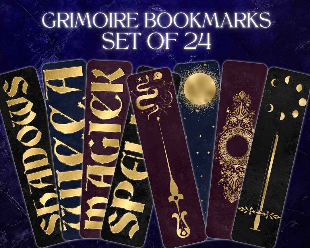 Printable Grimoire Bookmark Set Printable Grimoire Pages and Etsy