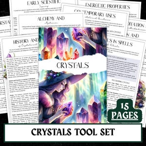 Printable Crystal Guide - Witch's Grimoire, Gemstone Healing (15 Page PDF)