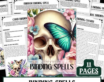 Printable Binding Spells | Witchcraft Grimoire Pages (PDF Digital Download)