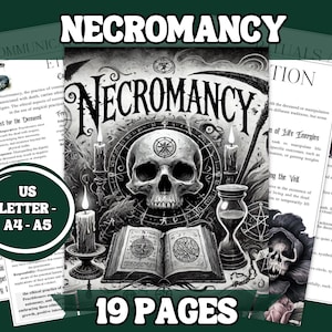 Grimorio de Nigromancia imprimible / 19 páginas / A4, A5 (tamaño carta) / Comunicación con espíritus, rituales, herramientas, símbolos y más / Descarga digital