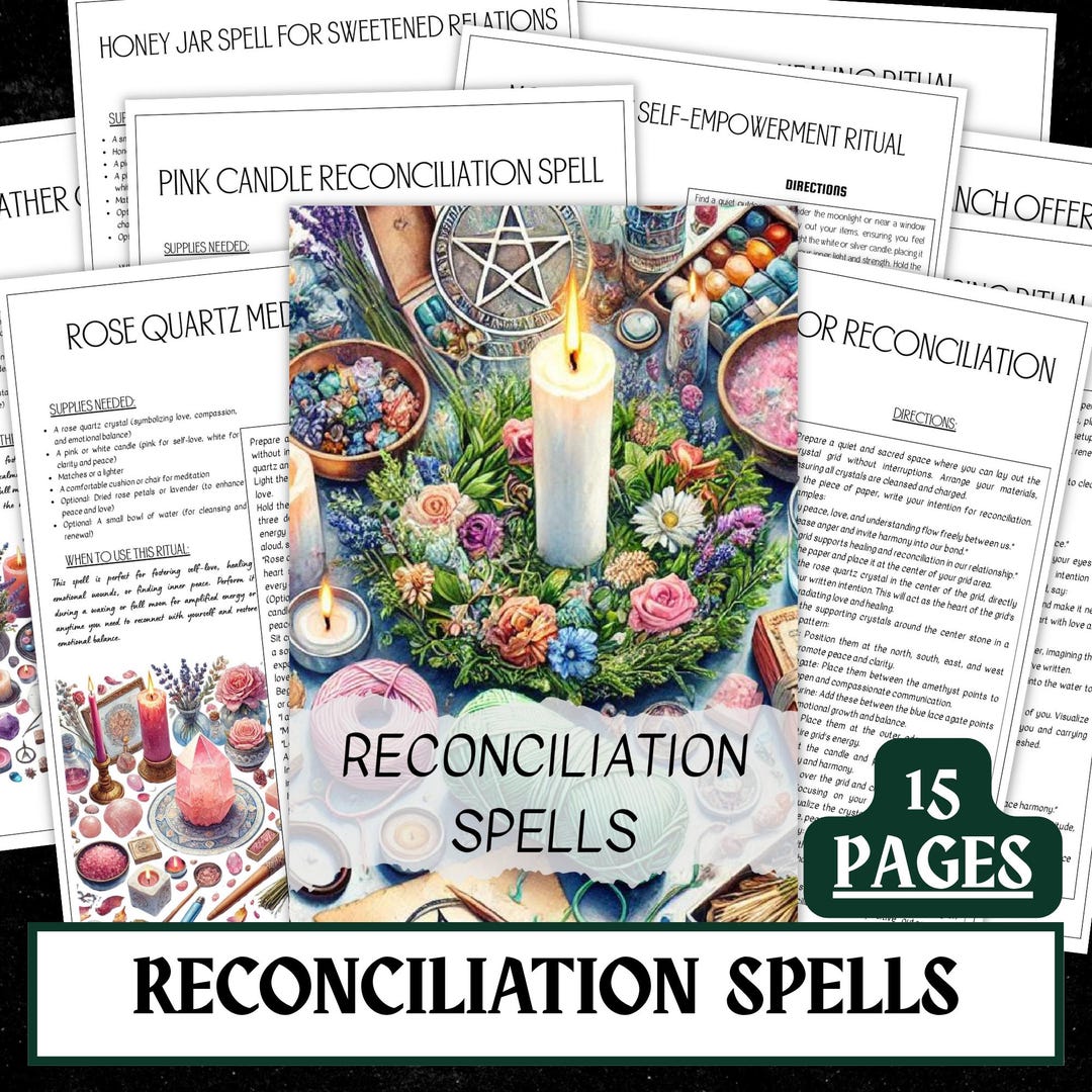 Reconiliation Rune Reconciliation Spell Pack | Relationship Healing Grimoire Pages ...