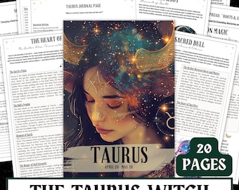 The Taurus Witch: An Earthly Grimoire Guide – Printable Witchcraft Journal (A4 • A5 • US Letter)