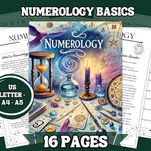 Grimorio de Numerología Imprimible: Aprende la Magia de los Números / Camino de Vida, Destino y Números de Expresión / Descarga Digital en Tamaños A4, A5 y Cartas de EE. UU.