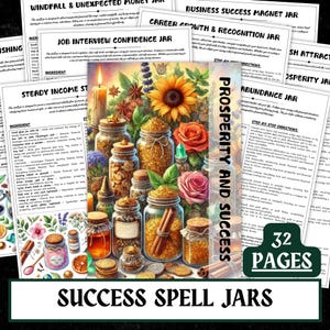 30 Prosperity Spell Jar Recipes | Witchcraft Grimoire (Digital Download)