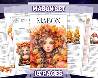 Mabon Grimoire Imprimible Set , 14 Páginas A4 Wiccan, Pagan, Brujería Descarga Digital