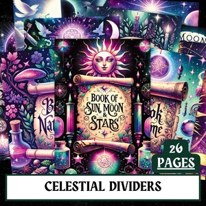 Inserti divisori per Grimorio Celeste / Libro Mistico delle Ombre (download digitale)