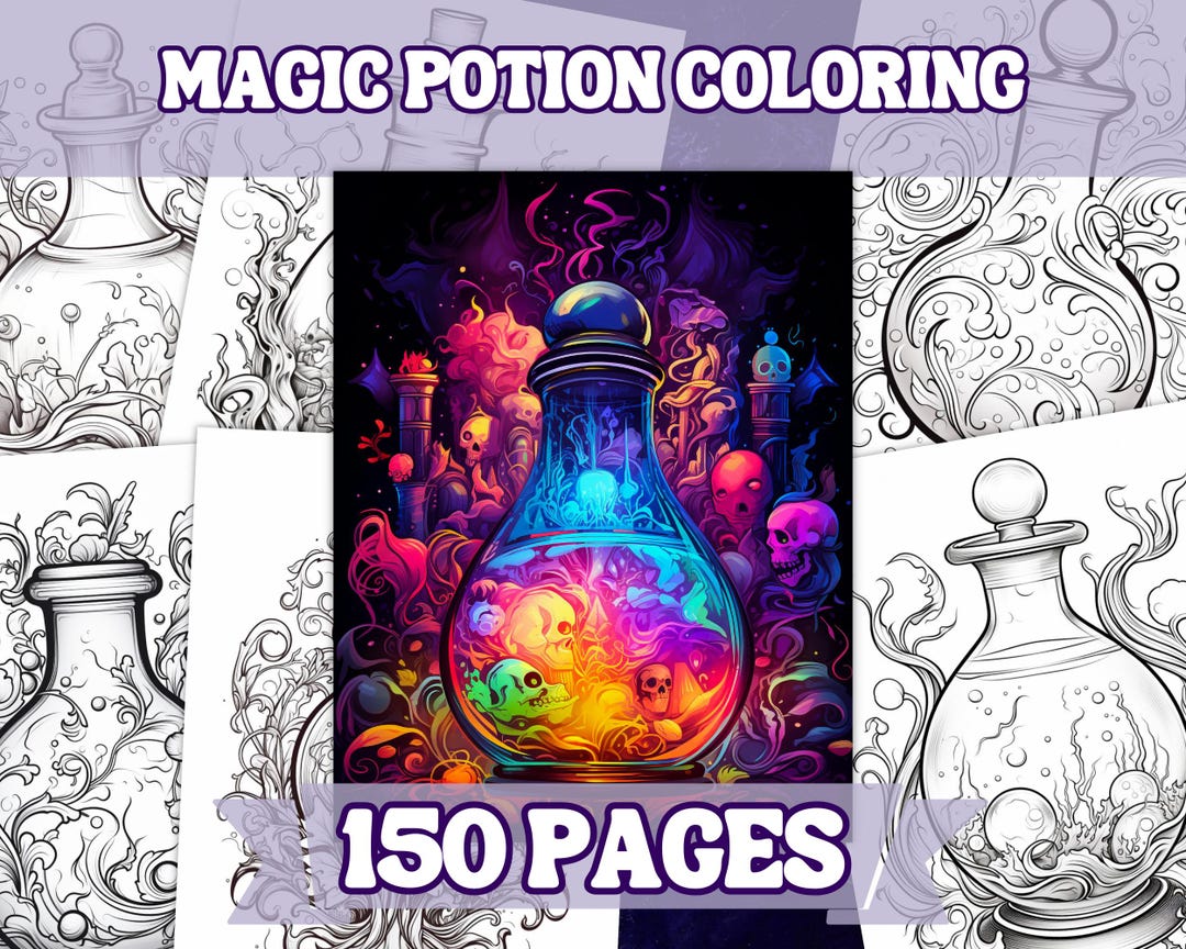 Magic Potion Coloring Pages for Adults | 150+ Mystical & Enchanting ...