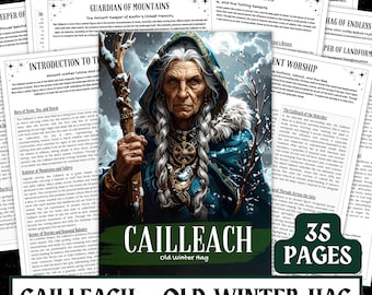 The Cailleach Grimoire Set – 35-Page Winter Goddess Guide | A4, A5, US Letter Printable Download