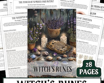 Witch's Runes Grimoire Guide | Divination Book of Shadows (Digital Download)