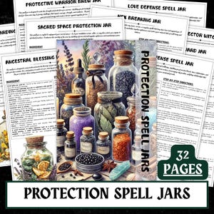 Protection Spell Jar Recipes | Witchcraft Grimoire Pages (PDF Digital Download)