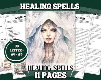Printable Healing Spells: Witchcraft Rituals Grimoire (Instant Download)
