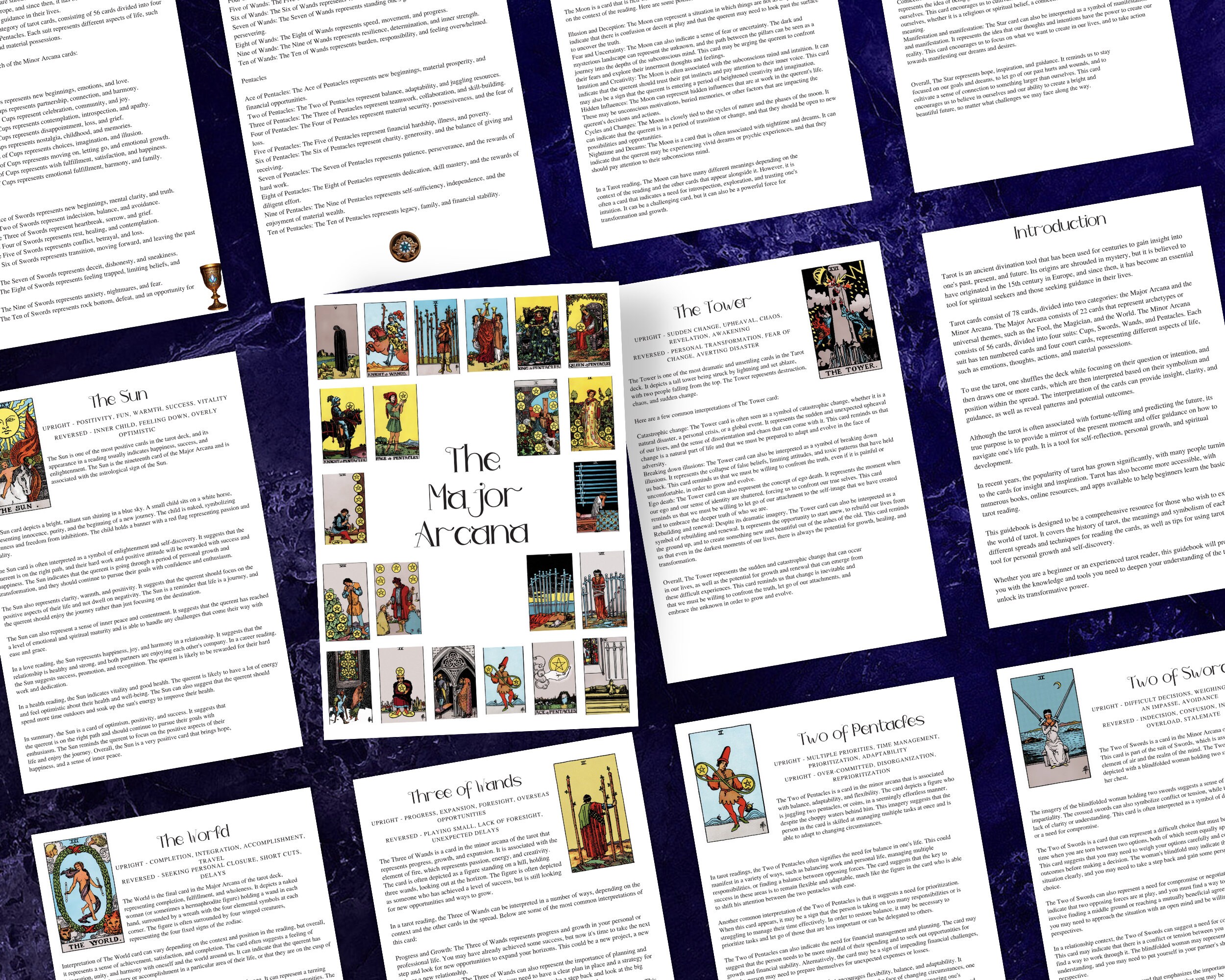 Printable Tarot Guidebook A4 Size 120 Pages , Learn Tarot From Scratch ...